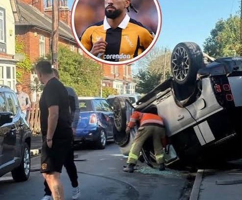 Sorba Thomas car overturned near Hull City training ground in Cottingham